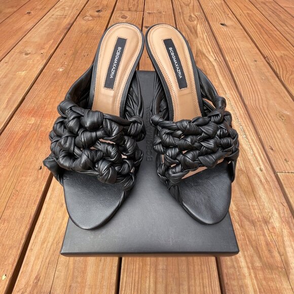 BCBGMaxAzria Black Leather Stiletto Heels New in Box - Picture 8 of 8